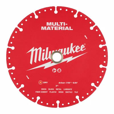 MILWAUKEE Diamond Saw Blade: Masonry/Metal/Plastic/Tile, 7 in Blade Dia. - Masonry-Cutting Blades