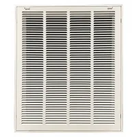 Filtered Return Air Grille: Louvered Grille, White, Powder Coated, Steel, 27 5/8 in H, 22 5/8 in W