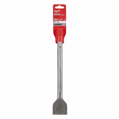 MILWAUKEE Self Sharpening Chisel Bit: 2 in Head Wd, 12 in Overall Lg - Self-Sharpening Chisel Bits for SDS-Max Hammer Drills