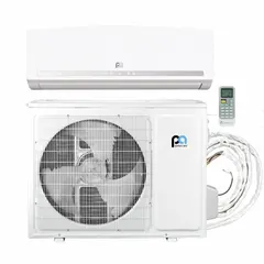 This wall-mount air handler mini-split system provides 24,000 BTU/h cooling and heating capacity for zone temperature control. It operates on 230V AC and is suited for medium-sized rooms, offices, or light commercial spaces.