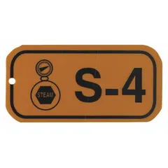 Polystyrene lockout tag for use in lockout/tagout procedures. S-4 size with English text and no header. Includes holes for attachment to equipment or lockout devices.
