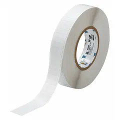 Precut label roll measuring 1/4 in x 1 in, made of polyimide with permanent adhesive and a white matte finish. Compatible with the A8500 printer series. Used for industrial identification and labeling of electrical components, control panels, and equipment.