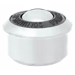 Drop-in mount ball transfer with a 1 3/16 in diameter main ball and 1/2 in projection. Rated for 500 lb ball load capacity. Used in material handling systems to enable smooth omnidirectional movement of loads on conveyors, workstations, and turntables.