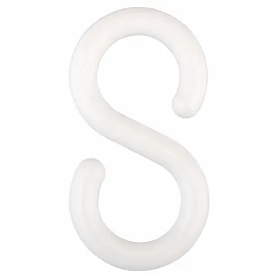 OEM S-Hook for Plastic Chain Barrier: White - S-Hooks for Plastic Chain Barriers