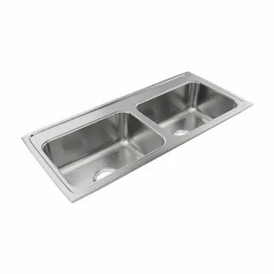 JUST MANUFACTURING Two-Bowl Drop-In Kitchen & Bar Sink - Two-Bowl Counter-Mounted Kitchen & Bar Sinks without Faucets