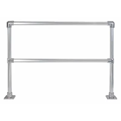 HOLLAENDER Handrail Section: Toe Board Not Included, 5 in x 5 in, Floor Mounted Rail Mounting - Handrail Lengths