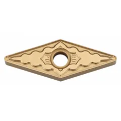 Diamond indexable turning insert with VNMG geometry for general-purpose turning operations. Used for precision machining of non-ferrous materials, aluminum alloys, and composites in turning, facing, and profiling applications.