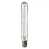 This incandescent lamp features a BA15d double-contact bayonet base and a T6-1/2 tubular bulb shape. It operates at 120V AC and produces white light. Suitable for use in indicator lights, instrument panels, and general-purpose lighting applications requiring a compact incandescent source