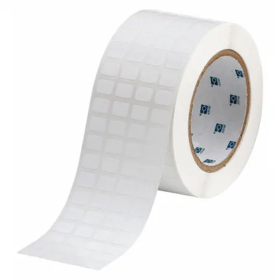 BRADY Pre-Cut Label Stock Roll: 3/8 in x 1/2 in, 3/8 in, Polyester, Permanent Adhesive - Brady Precut Label Rolls
