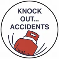 Hard Hat Label: Knock Out... Accidents, 2 in Dia, English, Std, Non-Reflective, Universal, 4 PK (MPN 42247)