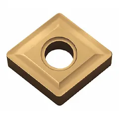 This diamond indexable turning insert is used for precision machining of non-ferrous materials, composites, and abrasive alloys. It is suitable for turning, facing, and boring operations in general engineering applications.