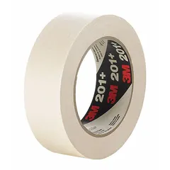 This general purpose masking tape features a tan crepe paper backing with a rubber adhesive, designed for indoor use on glass surfaces. The tape provides clean removal and sharp paint lines, suitable for painting, light-duty holding, and bundling applications. It measures 1-7/8 inches wide by 60 yards long with a thickness of 4.4 mil.