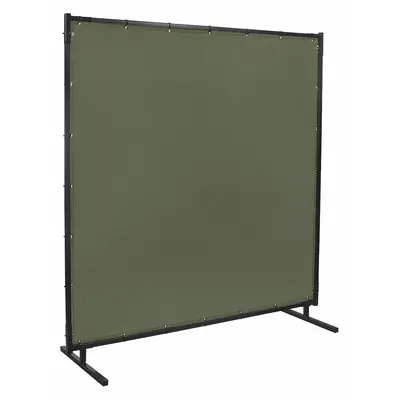 STEINER Welding Screen: Cotton Duck, 6 ft Ht, 8 ft Wd, Olive Green, 1 in Frame - Standard Welding Screens
