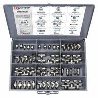 AIGNEP USA Tube Fitting Kit: Brass, 60 Pieces, Connector/Elbow/Tee/Union (MPN 50861N-6)
