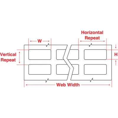 BRADY Pre-Cut Label Stock Roll: 1/4 in x 3/4 in, 1/4 in, Polyester, White (Gloss) - Brady Precut Label Rolls