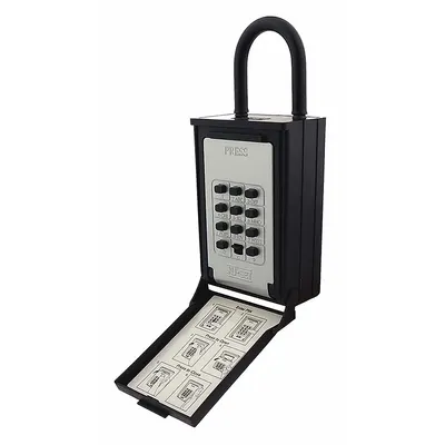 NU-SET Lock Box: Mechanical Combo Lock, 5 Key Capacity, 7 3/4 in Outside Ht - Padlock Lockboxes