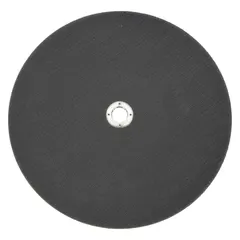 General purpose cut-off wheel for carbon and stainless steel. Type 1 wheel with aluminum oxide grain, 24 grit, 14" diameter, 1/8" thickness, and 1" arbor. Suitable for fabrication, maintenance, and metalworking cutting applications.