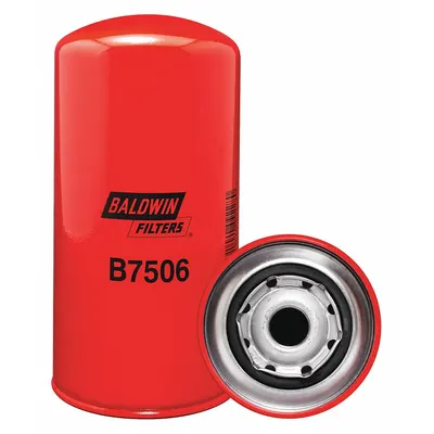 BALDWIN FILTERS Oil Filter: B7506, 1"-16 Thread Size, 8 3/4 in Overall Ht - Spin-On Oil Filters