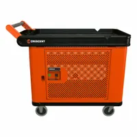 CRESCENT Utility Cart: 500 lb, 37 in L x 23 in W x 23 in H Overall Dim, 2 Shelves, Black, Raised (MPN IUC2SCBM-1DMPLR)