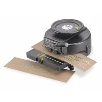 Manual stencil cutter producing 3/4 in characters at 16 per foot, with 4 lines per board. Used for marking crates, drums, and pallets in shipping, warehousing, and manufacturing