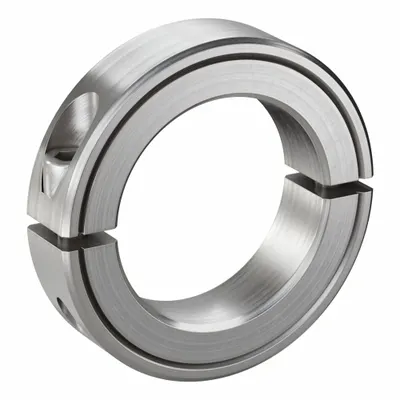 RULAND MANUFACTURING Shaft Collar: 2-Piece, Inch, Round, Clamp-On, 2 1/16 in Bore Dia - Stainless Steel Shaft Collars