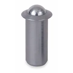 Press-fit ball plunger with 18-8 stainless steel body and 400 series stainless steel ball. Body diameter 5/16 in. Sold in pack of 5. Used in jigs, fixtures, and assembly tooling for controlled holding, positioning, or detent force.