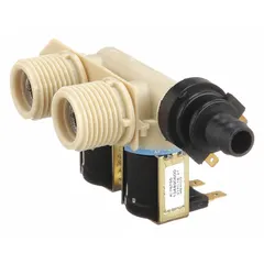 Genuine OEM water inlet valve for Electrolux washing machines and dryers. Controls water flow into the appliance, opening and closing to fill during wash and rinse cycles.
