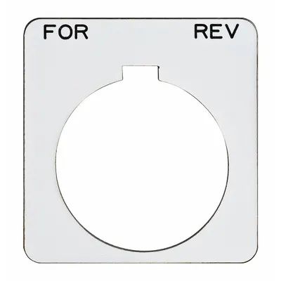 SCHNEIDER Legend Plate: 30 mm Panel Mounting Size, Square - Push-Button Rings & Plates