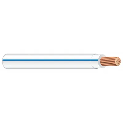 SOUTHWIRE Building Wire: Copper, 10 AWG, 1 Conductors, Stranded, White/Blue, 1,250 ft Lg - Copper THHN/THWN Building Wires