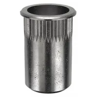 Rivet Nut: #10-24 Thread Size, 1/2 in Overall Lg, 19/64 in Insert Dia, Round, Steel, Steel, 25 PK (MPN AKS4T-1024-130)