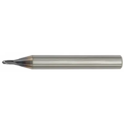 WIDIA HANITA Ball End Mill: Carbide, TiAlN Coated, 2 Flute, 4 mm Mill Dia, 4 mm LOC - Pencil-Neck Carbide Ball End Mills for Hardened Materials