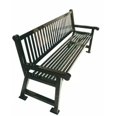 Thermoplastic coated steel bench from the Savannah series. Overall length 72 in, overall height 36 1/8 in. Green seat and frame. Suitable for parks, campuses, and commercial landscapes.
