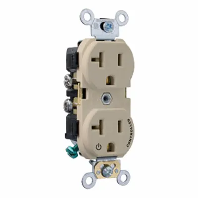LEVITON Duplex Receptacle Outlet: Duplex, 5-20, Ivory, 125V AC, 20 A - General Purpose Receptacles