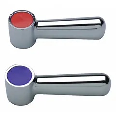 This chrome-plated brass lever handle is designed for use with Zurn AquaSpec® series faucets. It is compatible with both hot and cold water applications. The handle is sold as a pair (1 PR) and serves as a replacement part for faucet control in commercial or institutional washroom settings.