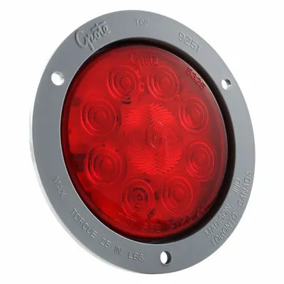 GROTE Stop/Turn/Tail Light: LED, Stop Light, Red, Round, 5 9/16 in Overall Dia - Stop Lights