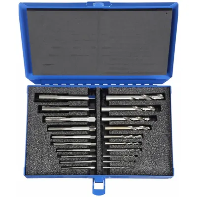 CHICAGO-LATROBE 20-Piece Drill Bit and Hand Tap Set, 5/16" to 27/64", MPN 330087 - Drill Bit & Hand Tap Sets