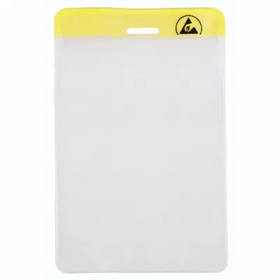 MENDA Badge Holder, Vertical, Yellow, 2 1/8 x 3 3/8 in - Sleeves & Holders for Badges