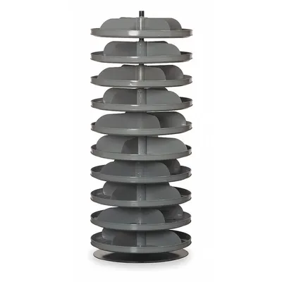 DURHAM MFG Revolving Storage Bin: 41 3/8 in x 17 in, 10 Levels, Flat Bottom - Revolving Storage Bins with Flat-Bottom Shelves