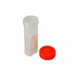 Staining jar made of polypropylene copolymer, with a height of 98 mm and width of 30 mm. Holds up to 4 slides for staining procedures in laboratory settings. Suitable for use with common histological and microbiological stains.