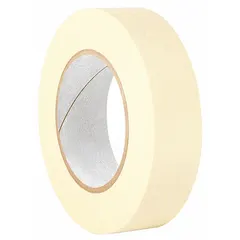 This general purpose masking tape features a tan crepe paper backing with a rubber adhesive. It is 4.4 mil thick, 1-1/2 inches wide, and 120 yards long. Designed for indoor use, it is suitable for masking on painted surfaces during painting projects.