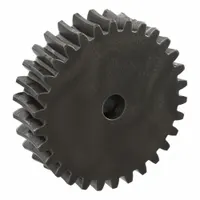 Metric worm wheel with module m 2.5, reduction ratio 30, right-hand helix, 20° pressure angle, and non-ground tooth finish. Made of cast iron. Used in power transmission systems where a worm mates with the wheel to transfer motion between non-intersecting shafts at right angles, such as in conveyors, indexing tables, and industrial machinery