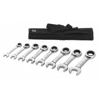 WESTWARD Combination Wrench Set: Alloy Steel, Chrome, 8 Tools, 5/16 in to 3/4 in Range of Head Sizes (MPN 54DG30)