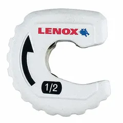 Standard wheel cutter for cutting copper tubing up to 1/2 in outer diameter. Tool length is 3 in. Suitable for plumbing, HVAC, and refrigeration applications requiring clean cuts on soft metal tubing.
