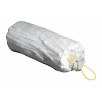 This polypropylene sorbent sock absorbs hydrocarbons while repelling water, suitable for skimming floating oil from sumps, bilges, and tanks. Each sock has a 21-gallon capacity and includes a rope connector for positioning. Sold in a 12-pack