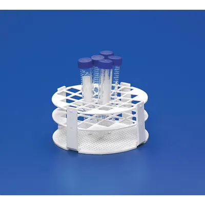 OEM Plastic Test Tube Rack, White, 24 Tubes, Benchtop - Lab Storage Racks