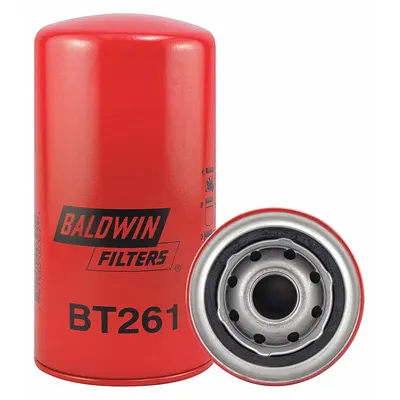 BALDWIN FILTERS Oil Filter: BT261, 1-12 Thread Size, 7 1/8 in Overall Ht - Spin-On Oil Filters