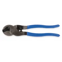 Steel-handled shear-type cutter for data cables up to 1/32 inch maximum diameter. Overall length of 9 1/4 inches. Used for cutting small-gauge data cables in low-voltage electrical and data cabling applications.