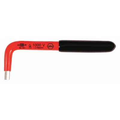 WIHA Hex Key: 0 Ball Ends, 3/16 in Tip Size, SAE, Short, Chrome Vanadium Molybdenum - Insulated Hex Keys