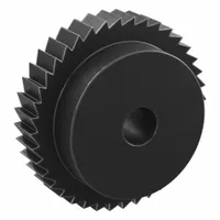 Ratchet Gear: 6.28 Pitch, 40 Teeth, 15 mm Bore Dia, Black Oxide-Coated Steel, 80 mm Outside Dia (MPN SRTB2-40)
