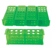 Tube Rack: Polypropylene, Green, 12 Compartments, Benchtop (MPN 120686)